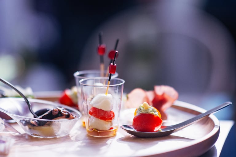 Gourmet appetizers presentation